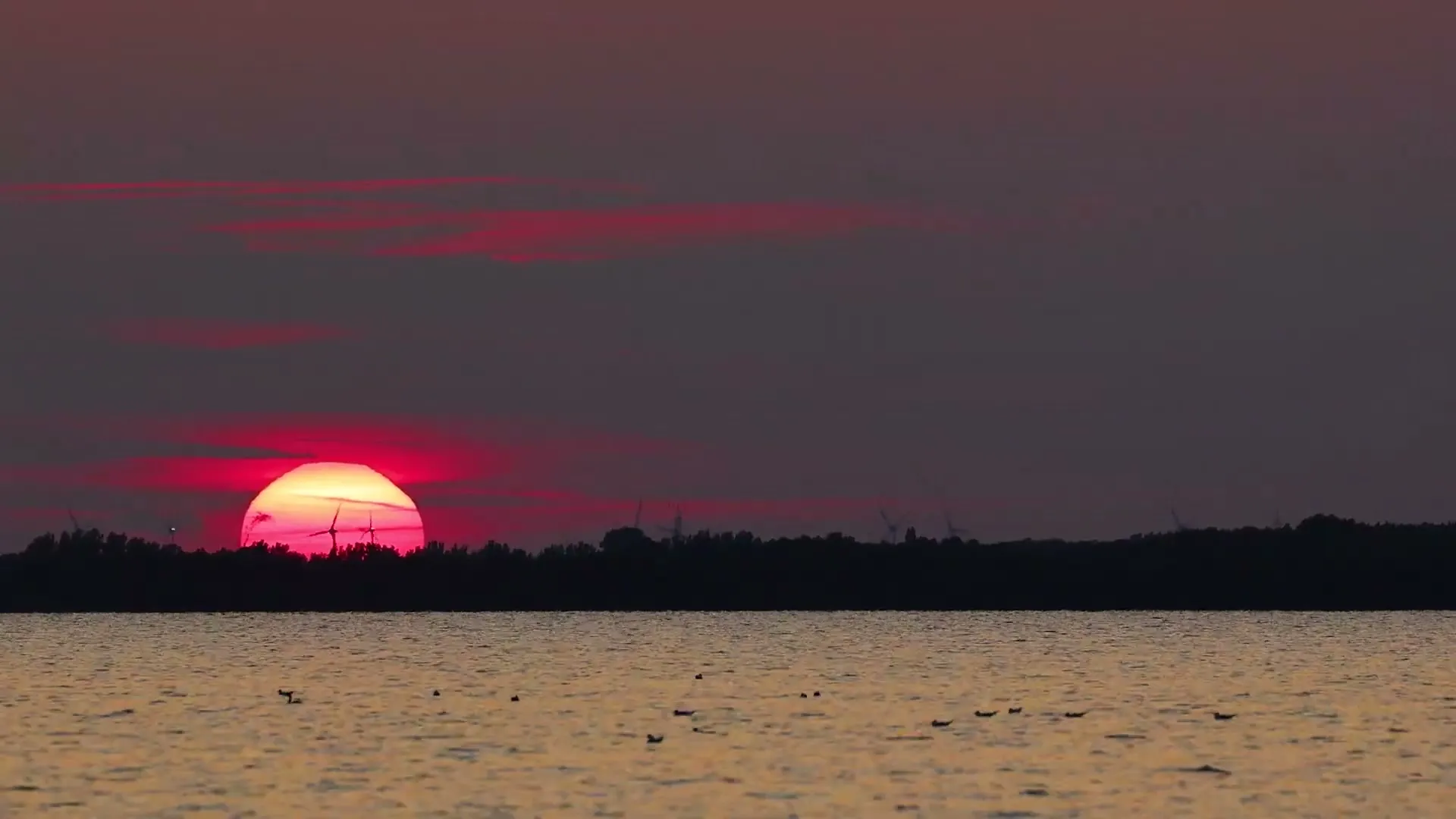 Sonnenuntergang über dem Steinhuder Meer bei Neustadt am Rübenberge